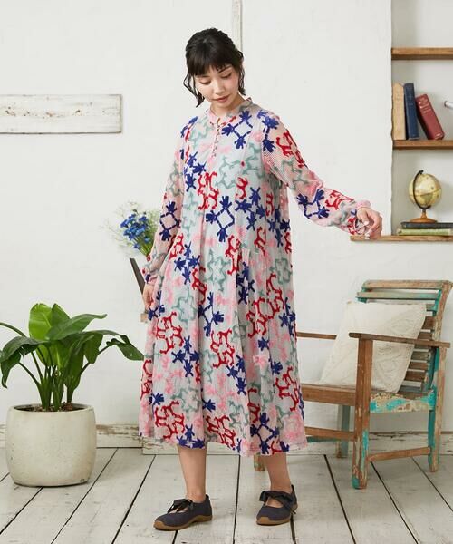 Jocomomola / ホコモモラ ロング・マキシ丈ワンピース | Caballerias アニマルジャカードシアーワンピース | 詳細5