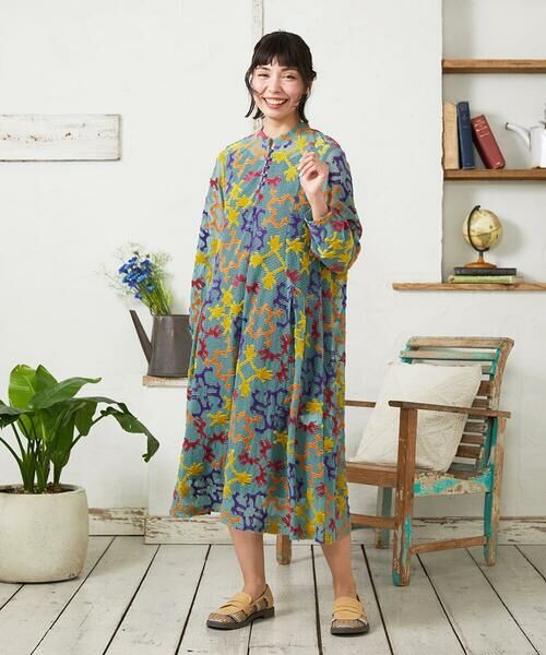 Jocomomola / ホコモモラ ロング・マキシ丈ワンピース | Caballerias アニマルジャカードシアーワンピース | 詳細5