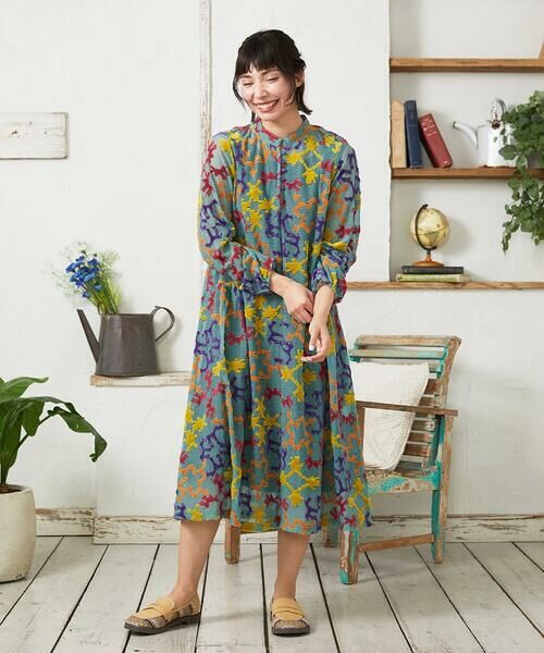 Jocomomola / ホコモモラ ロング・マキシ丈ワンピース | Caballerias アニマルジャカードシアーワンピース | 詳細6