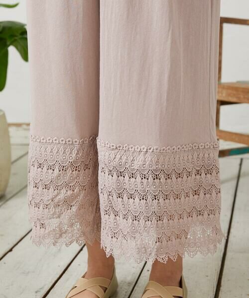 Jocomomola / ホコモモラ その他パンツ | 天竺レースペチコートパンツ | 詳細1