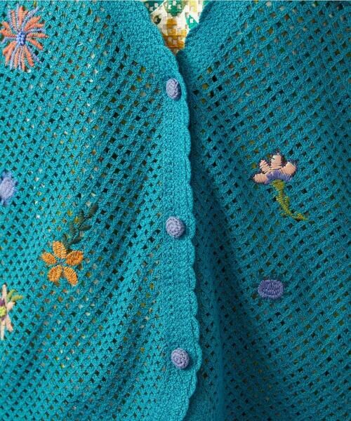 Jocomomola / ホコモモラ カーディガン・ボレロ | Volar フラワーモチーフニットカーディガン | 詳細2