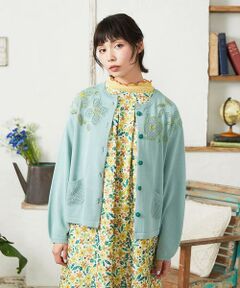 Jocomomola / ホコモモラ カーディガン・ボレロ | El Rucio フラワー刺繍ニットカーディガン