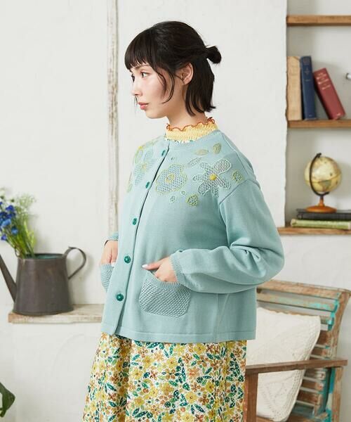 Jocomomola / ホコモモラ カーディガン・ボレロ | El Rucio フラワー刺繍ニットカーディガン | 詳細2