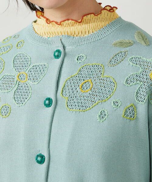 Jocomomola / ホコモモラ カーディガン・ボレロ | El Rucio フラワー刺繍ニットカーディガン | 詳細5