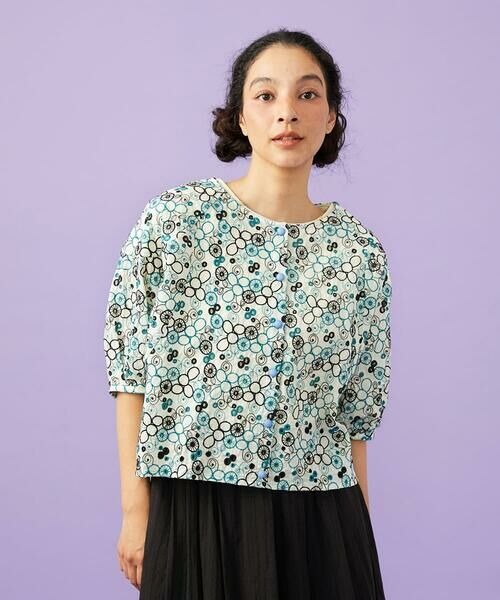 Jocomomola / ホコモモラ シャツ・ブラウス | Semilla フラワー総刺繍ブラウス（アイボリー）