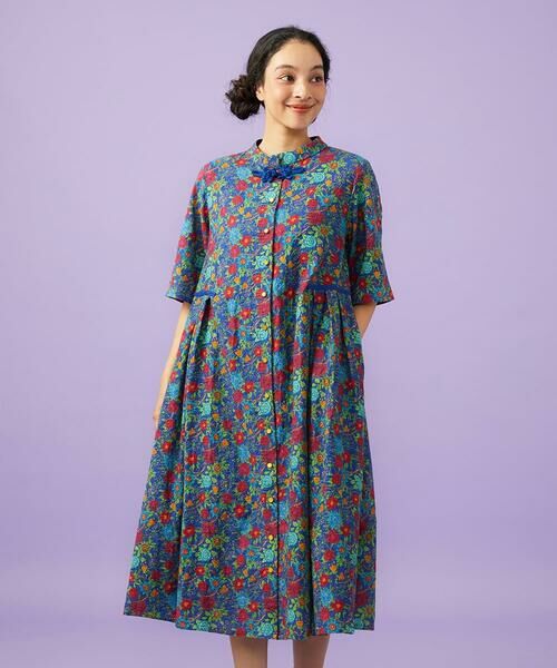 Jocomomola / ホコモモラ ロング・マキシ丈ワンピース | Don Quijote フラワープリントワンピース（ネイビー）