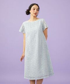 Jocomomola / ホコモモラ ロング・マキシ丈ワンピース | Dordado de verano フラワーカットワーク刺繍 ギンガムチェックワンピース [オケージョン対応]