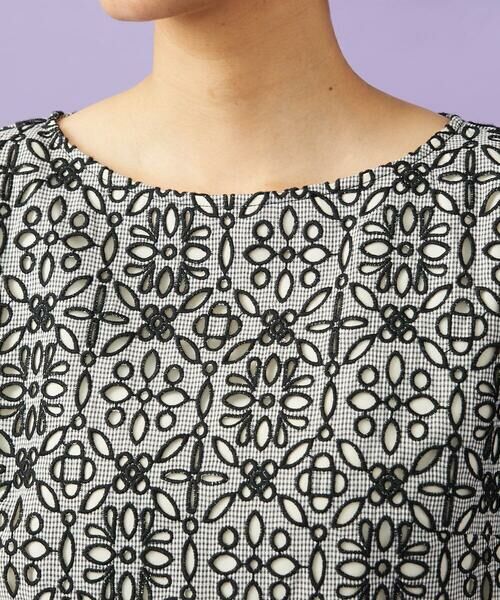 Jocomomola / ホコモモラ ロング・マキシ丈ワンピース | Dordado de verano フラワーカットワーク刺繍 ギンガムチェックワンピース [オケージョン対応] | 詳細8