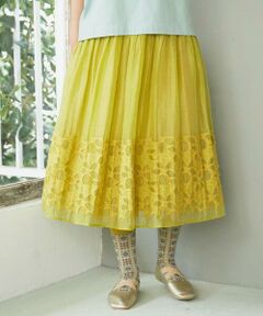 Jocomomola / ホコモモラ ロング・マキシ丈スカート | Cama de flores フラワーカットジャカードスカート