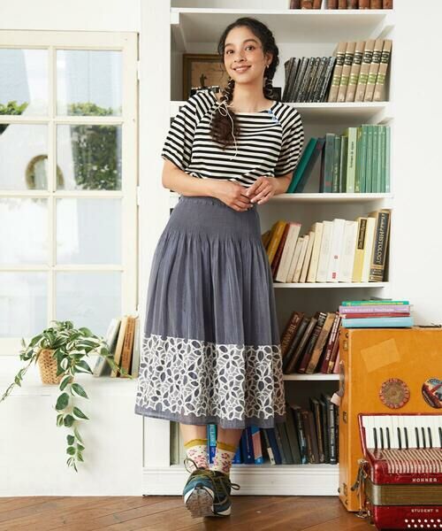 Jocomomola / ホコモモラ ロング・マキシ丈スカート | Cama de flores フラワーカットジャカードスカート | 詳細13