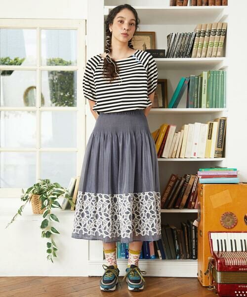 Jocomomola / ホコモモラ ロング・マキシ丈スカート | Cama de flores フラワーカットジャカードスカート | 詳細14