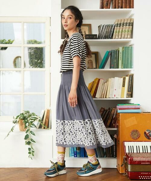 Jocomomola / ホコモモラ ロング・マキシ丈スカート | Cama de flores フラワーカットジャカードスカート | 詳細15