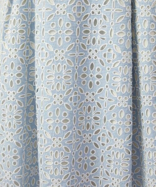 Jocomomola / ホコモモラ ロング・マキシ丈スカート | Dordado de verano フラワーカットワーク刺繍 ギンガムチェックスカート [オケージョン対応] | 詳細10