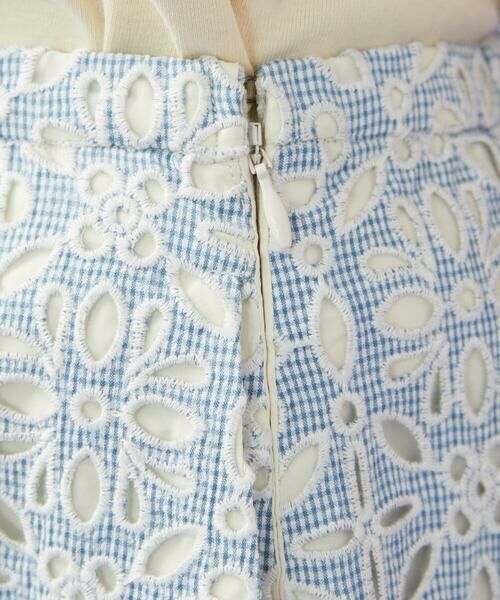 Jocomomola / ホコモモラ ロング・マキシ丈スカート | Dordado de verano フラワーカットワーク刺繍 ギンガムチェックスカート [オケージョン対応] | 詳細7