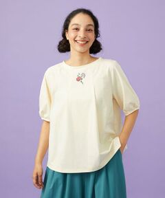 Jocomomola / ホコモモラ カットソー | 【接触冷感/2WAY】T/C天竺 フラワープリントTシャツ