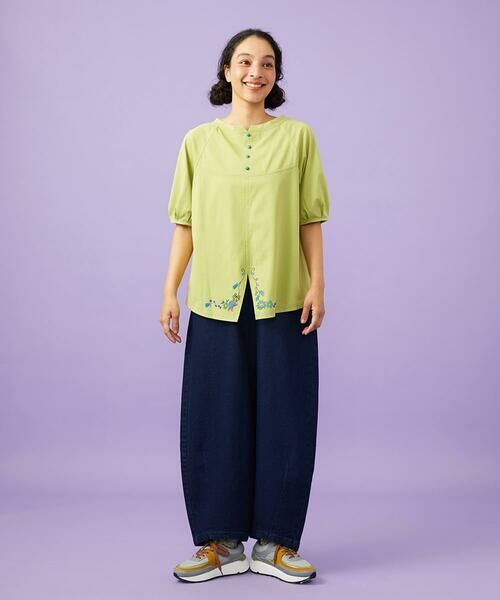 Jocomomola / ホコモモラ カットソー | 【接触冷感/2WAY】T/C天竺 フラワープリントTシャツ | 詳細4