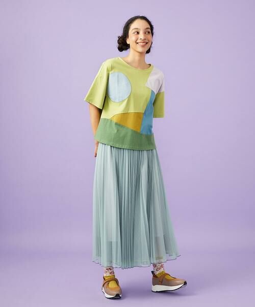 Jocomomola / ホコモモラ カットソー | 【接触冷感】T/C天竺 アップリケTシャツ | 詳細1