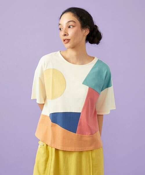 Jocomomola / ホコモモラ カットソー | 【接触冷感】T/C天竺 アップリケTシャツ | 詳細10