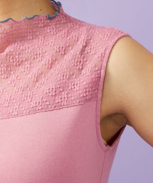 Jocomomola / ホコモモラ タンクトップ | ハイネックシアーレースタンクトップ | 詳細7