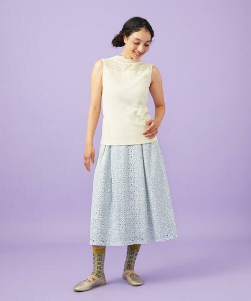 Jocomomola / ホコモモラ タンクトップ | ハイネックシアーレースタンクトップ | 詳細10