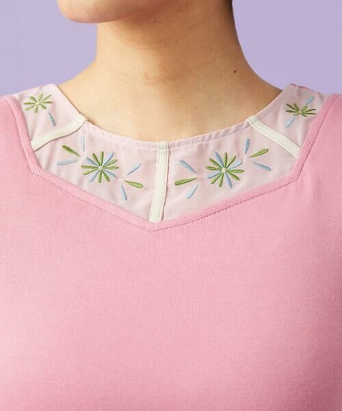 Jocomomola / ホコモモラ カットソー | 【2WAY】フラワー刺繍シフォンタンクトップ | 詳細4