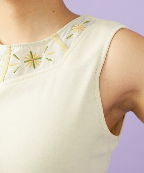 Jocomomola / ホコモモラ カットソー | 【2WAY】フラワー刺繍シフォンタンクトップ | 詳細14