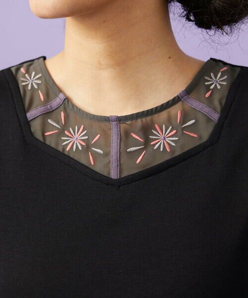 Jocomomola / ホコモモラ カットソー | 【2WAY】フラワー刺繍シフォンタンクトップ | 詳細22