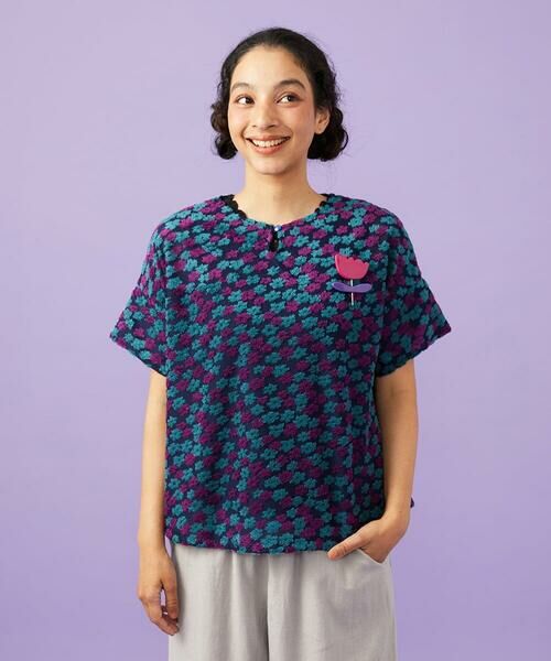 Jocomomola / ホコモモラ カットソー | LIvia de flores フラワージャカードカットソー | 詳細1