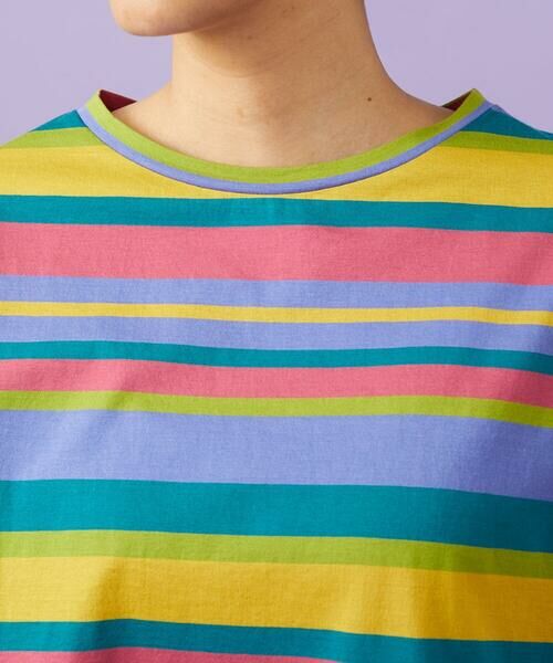 Jocomomola / ホコモモラ カットソー | シルケット天竺フラワーボーダーアップリケTシャツ | 詳細4