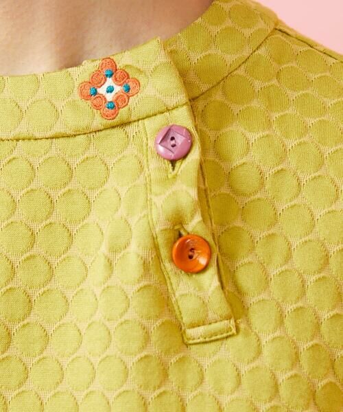 Jocomomola / ホコモモラ カットソー | Frijol ドットジャカードワンポイント刺繍カットソー | 詳細7