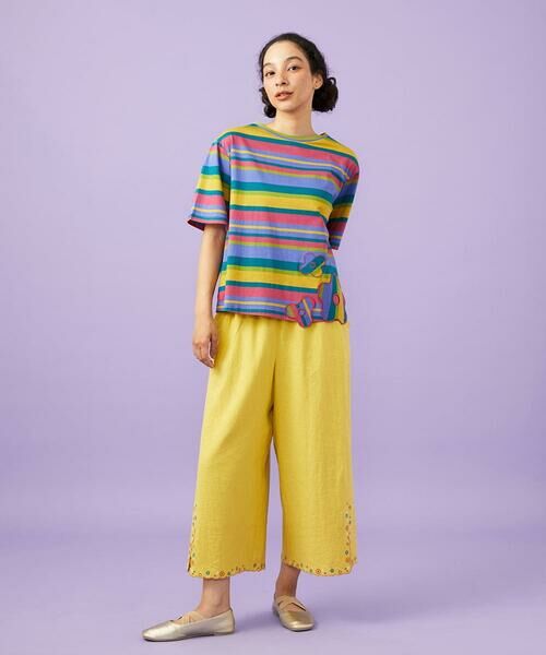 Jocomomola / ホコモモラ その他パンツ | Lino Facil リネンワイドストレートパンツ | 詳細1