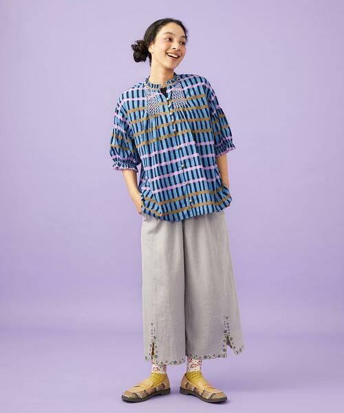 Jocomomola / ホコモモラ その他パンツ | Lino Facil リネンワイドストレートパンツ | 詳細12