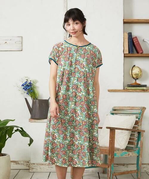 Jocomomola / ホコモモラ ロング・マキシ丈ワンピース | Dorotea フラワープリントワンピース（アイボリー）