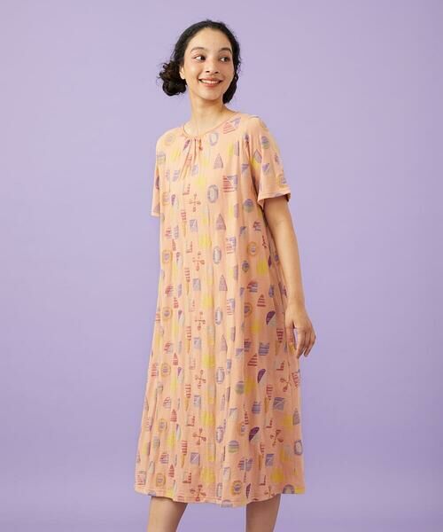 Jocomomola / ホコモモラ ロング・マキシ丈ワンピース | Sala de baile ブークレジャカードワンピース（オレンジ）