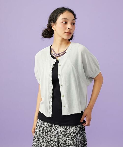 Jocomomola / ホコモモラ カーディガン・ボレロ | 【接触冷感】天竺編みクルーネックカーディガン | 詳細8