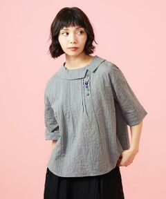 Jocomomola / ホコモモラ シャツ・ブラウス | シャーリングシャンブレーブラウス