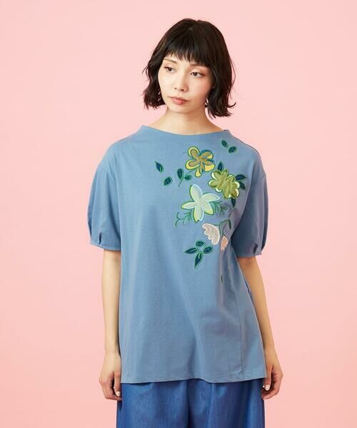 Jocomomola / ホコモモラ カットソー | 【接触冷感】Fresco 天竺フラワーアップリケTシャツ | 詳細4