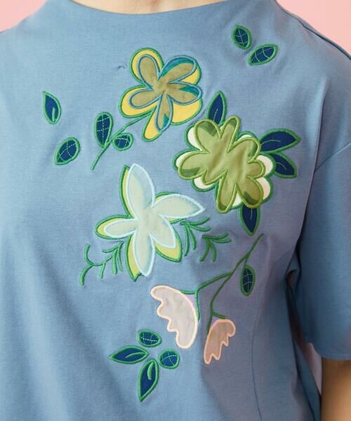 Jocomomola / ホコモモラ カットソー | 【接触冷感】Fresco 天竺フラワーアップリケTシャツ | 詳細5