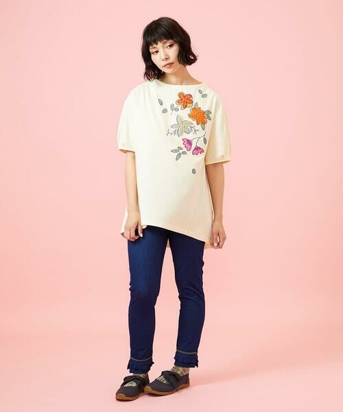 Jocomomola / ホコモモラ カットソー | 【接触冷感】Fresco 天竺フラワーアップリケTシャツ | 詳細10