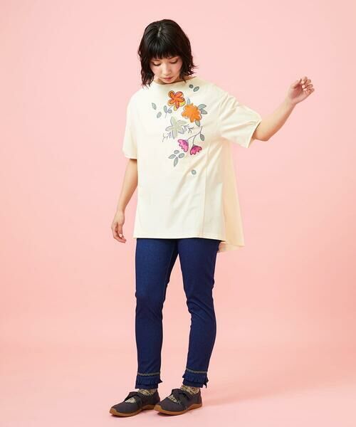 Jocomomola / ホコモモラ カットソー | 【接触冷感】Fresco 天竺フラワーアップリケTシャツ | 詳細11