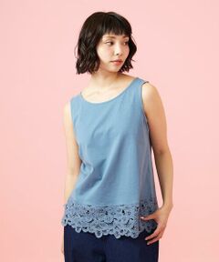 Jocomomola / ホコモモラ タンクトップ | 【接触冷感】Fresco 天竺レースタンクトップ
