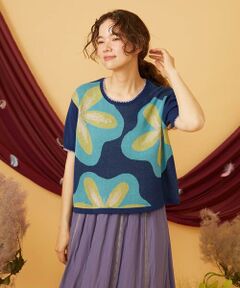 Jocomomola / ホコモモラ ニット・セーター | Flores de verano フラワージャカードニットプルオーバー