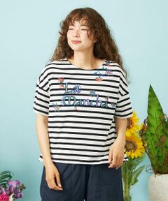 Jocomomola / ホコモモラ カットソー | 【接触冷感】Verano en La Mancha ロゴ刺繍ボーダーTシャツ