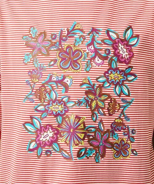 Jocomomola / ホコモモラ カットソー | 【接触冷感】Verano en La Mancha TeeフラワープリントボーダーTシャツ | 詳細3