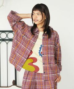 Jocomomola / ホコモモラ シャツ・ブラウス | Trazo チェック柄刺繍オーバーブラウス