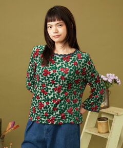 Jocomomola / ホコモモラ カットソー | 【日本製】Estampa フラワーモチーフジャカードカットソー