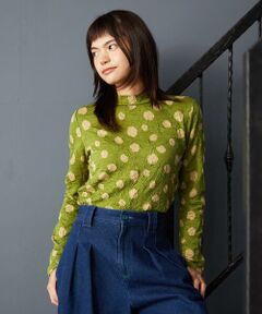 Jocomomola / ホコモモラ カットソー | 【日本製】配色ドットジャカードカットソー