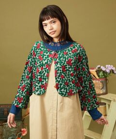 Jocomomola / ホコモモラ セットアップ | estampa フラワーモチーフジャカードカーディガン