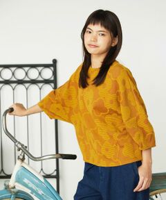 Jocomomola / ホコモモラ カットソー | 【日本製】Forma de flor パネル切り替えフラワージャカードカットソー