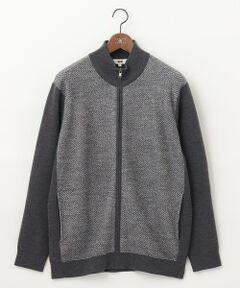 JOSEPH ABBOUD / ジョセフ アブード カーディガン・ボレロ | 【キングサイズ・驚きの軽量ウール】KARLKARL モール柄 ZIPカーディガン